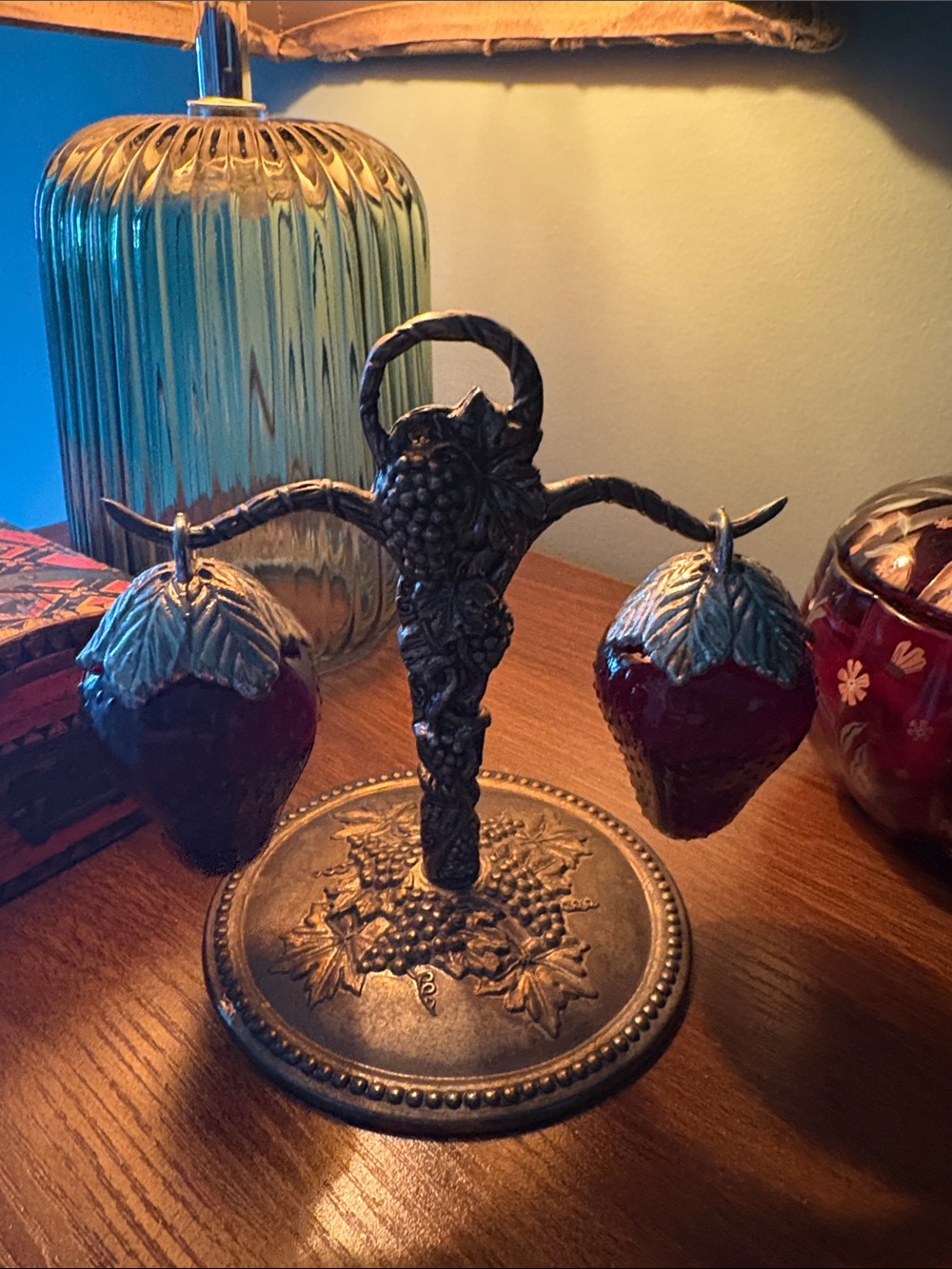 *GLOWS* strawberry vintage salt and pepper shakers